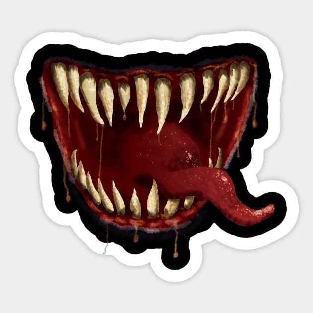 Mimic Mouth Tshirt Sticker by Natural 20 Shirts